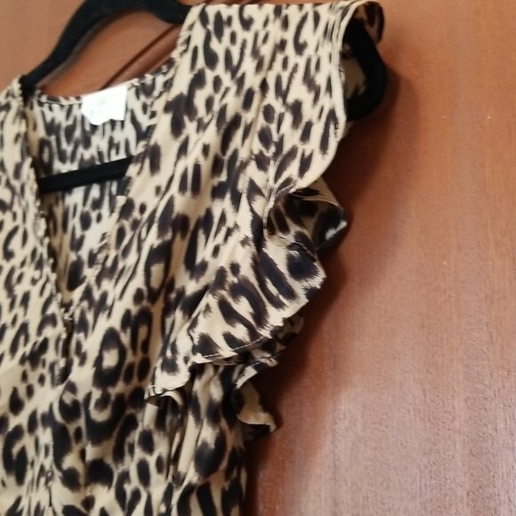NWOT Sienna Sky Cheetah/Leopard Print Ruffle Sleeve Dress size S - Picture 4 of 13